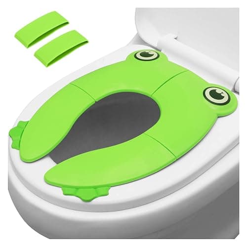 PandaEar Folding Travel Toilet Seat Cover for Children and Potty Training | Portable Silicone Seat for Toddlers, Boys & Girls With Non-Slip Pads | Recyclable - Image 1