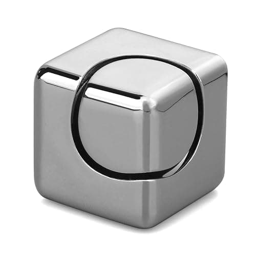 Desk Gear Fidget Cube Spinner for Kid Adult, Spinning Top Metallic Fidget Toys for Anti-Anxiety Stress Relief Autism, 2-in-1 Cube Focus Toy for Desktop Office Classroom Black - Image 1