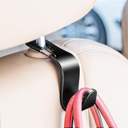 4 Pack Car Back Seat Headrest Hook Hanger for Purse Grocery Bag Handbag Hat thumbnail 7