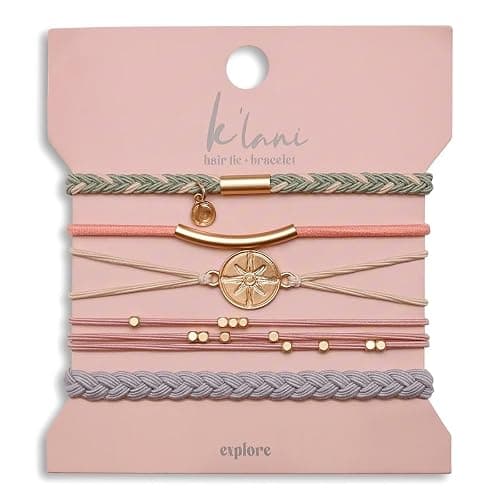 K'lani Hair Tie Bracelets for Women - Elastic Hair Bands That Double as Stylish Jewelry - Explore - Medium - Image 1