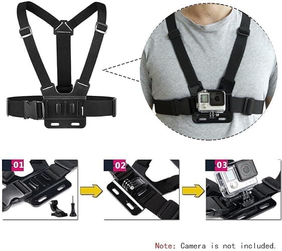 ACUVAR Chest Mount Strap Harness Chesty Body Mount Compatible with GoPro Hero 12, 11, 10, 9, 8, 7, 6, 5, 4, Session, 3+, 3, 2, 1, Max, Hero (2018), AKASO, DJI Osmo Action Cameras Microfiber Cloth thumbnail 3