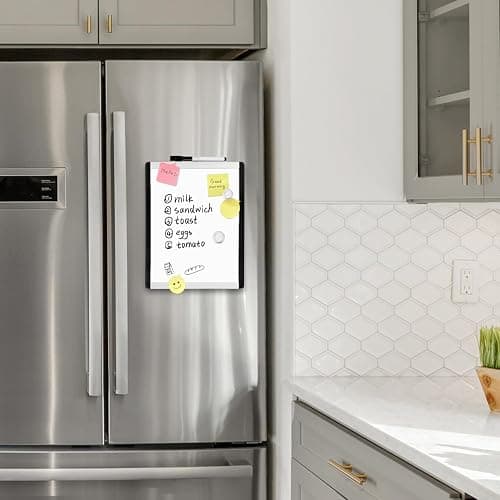 Amazon Basics Small Dry Erase Whiteboard, Magnetic Whiteboard with Marker and Magnets, 8.5" x 11", Plastic/Aluminum Frame thumbnail 8