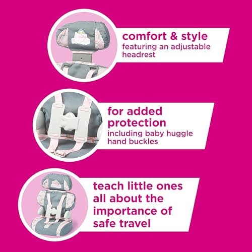 Casdon Grey Car Booster Seat. Dolls Car Booster Seat For Children Aged 3+. Suits Dolls Up To 35cm In Size thumbnail 6