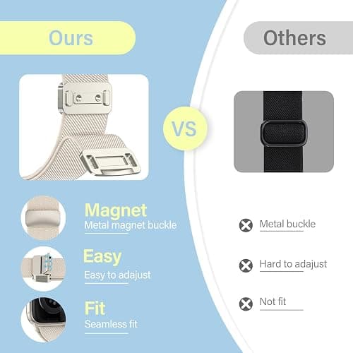 Stretchy Nylon Band Compatible with Apple Watch Bands 40mm 38mm 42mm 41mm 44mm 45mm 46mm 49mm Women Men, Magnetic Waterproof Breathable Soft Sport Loop Strap for iWatch Series 11 10 9-1 Ultra 3 SE thumbnail 3