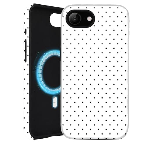 Amzfield for iPhone 16e Case Compatible with Magsafe Cute Polka Dot Aesthetic Magnetic Design Women Girls Fall Chic Girly Pretty Dual Layer Hybrid Protection Elegant Case for iPhone 16 e, White thumbnail 7