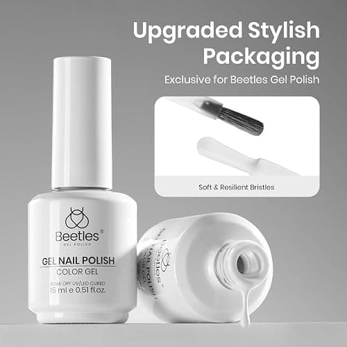 Beetles White Gel Nail Polish - 15ml Full Size White Color French UV Nail Polish Soak Off Nails Art Manicure Salon DIY French Nails Design Home Snowdrop Colorful Bottle Gel thumbnail 7