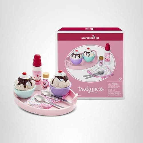 American Girl Truly Me, 18-inch Doll Playset and Accessories, Sundaes for Two Set, with Metal Spoons, Ages 6+ thumbnail 7