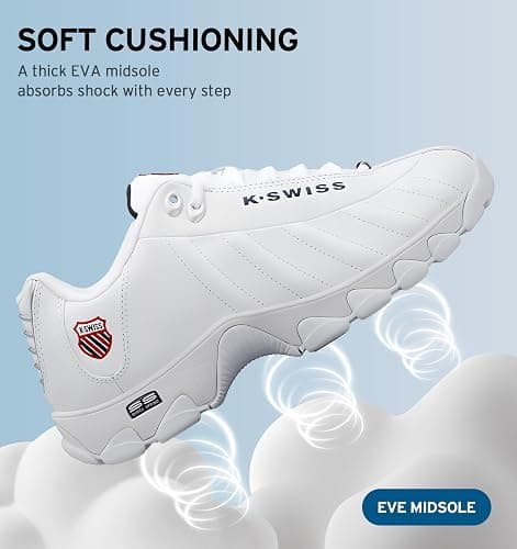 K-Swiss Men's ST329 CMF Sneaker, Wide Tennis Dad Walking Shoes Leather Upper thumbnail 5