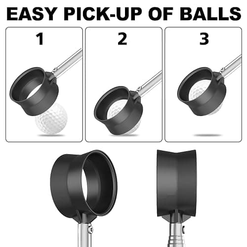 JKL 9Ft/12Ft Golf Ball Retriever for Water Telescopic, Stainless Steel Shaft, High Durability Double-Sided Ball Picker Upper Grabber, Golf Gifts for Golfers thumbnail 5