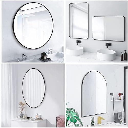 SCWF-GZ 47x14 Mirror Rectangle Full Body Length Door Hanging Wall Mounted Metal Frame Dressing Make-up Mirrors for Entryway Bedroom Bathroom Living Room 47 14 inch Black - Black - 47"L x 14"W thumbnail 8