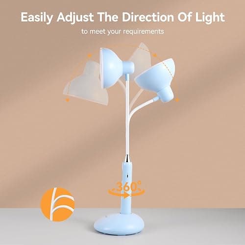 VAVOFO Wireless LED Desk Lamp with Touch Control - Adjustable 2700-7000K Color Temperature, 700LM Brightness, 360° Flexible Gooseneck, USB-C Charging, 2.5hrs Cordless Use (Blue) thumbnail 4