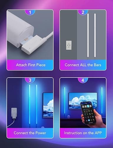 Govee Glide Wall Lights, RGBIC LED Light, Smart Gaming Light Works with Alexa and Google Assistant, RGB Lights Bar, LED Wall Lights for Bedroom, 2 Panels Set (3 Sections/Panel) thumbnail 5