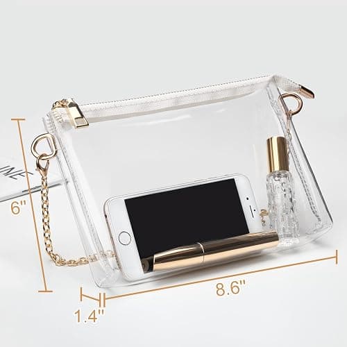 BS-VOG Clear Purse for Women - Stadium Approved Small Crossbody Bag with Zipper, Clear Stadium Bag for Concerts, Sports thumbnail 4