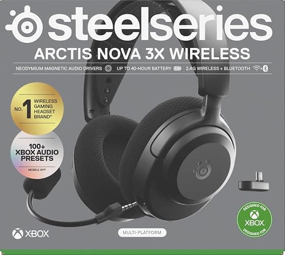 SteelSeries Arctis Nova 3X Wireless Gaming-Headset – App-Steuerung – 40 Std. Akku – Neodym-Magnet-Treiber – 2,4 GHz/Bluetooth – Abnehmbares Mikrofon – Xbox, PS5, PC, Switch, Mobilgeräte - Schwarz thumbnail 14