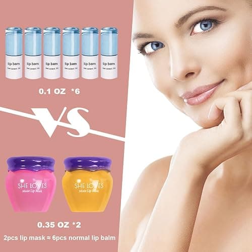 2PCS Lip Mask Overnight, Honey&Sakura Day and Night Repair Sleeping Lip Balm, Fade Lip Lines Bee Balm, Hydrating &Prevention Dry and Crack Lip Scrubs Exfoliator thumbnail 4