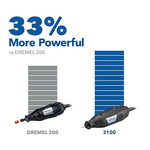 Dremel 3100-2/60 Variable Speed Rotary Tool Kit- 2 Attachments and 60 Accessories, Ideal for a Variety of Crafting and DIY Projects- Cutting, Sanding, Grinding, Polishing, Drilling, and Engraving thumbnail 8