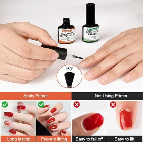 BUTBU Nail Dehydrator and Primer Set, 2PCS 8ml Nail Primer and Nail Prep Dehydrate, Professional Natural Nail Bond primer, Acid Free Superior Bonding Primers for Gel Nail Polish, Acrylic Powder thumbnail 3