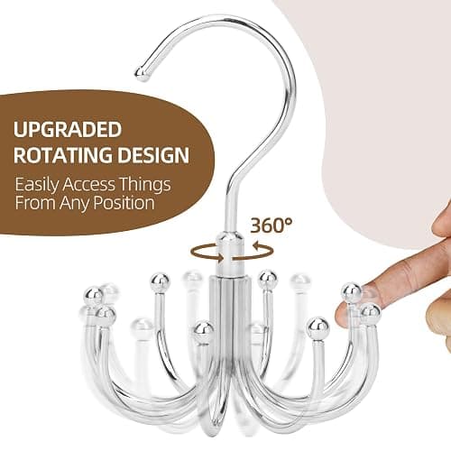 ZEDODIER Tank Top Hanger, Rotatable Bra Organzier for Closet, Max 24 Storage Capacity Sport Bra Holder, Metal Space Saving Closet Organizers and Storage, Silver - Silver - 1 Pack thumbnail 6