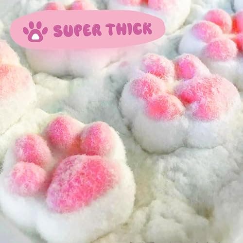 Cat Paw Squishy Toys, Handmade Taba Squishy Big Cat Paw Silicone Squeeze Toys, Furry Cat Paw Squishys Toys for Stress Relief, Fufu Squishys 4 Inch Cute Soft Squeeze Toy, Squeeze Fidget Toys thumbnail 3