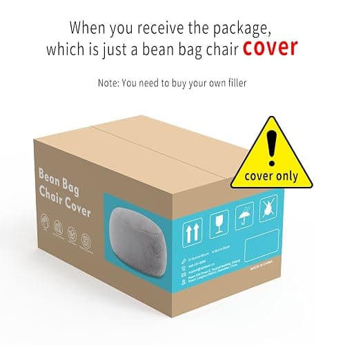 YudouTech (No Filler Bean Bag Chair Cover Without Filler,Big Round Soft Fluffy PV Velvet Washable Bean Bag Lazy Sofa Bed Cover for Adults,Living Room Bedroom Furniture Outside,5ft Black thumbnail 6