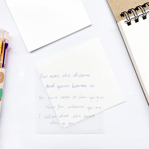 6Pack Transparent Sticky Notes, Clear, 3’’ x 3’’ Translucent, Waterproof See Through, 300 Sheets thumbnail 2
