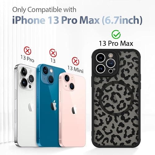 AIGOMARA Case for iPhone 13 Pro Max [Compatible with MagSafe] Black Leopard Pattern Design for Women Girls Men Soft TPU Bumper Hard PC Back Anti-Fall Shockproof Protective Slim Cover thumbnail 7