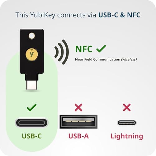 Yubico - YubiKey 5C NFC - Multi-Factor authentication (MFA) Security Key and passkey, Connect via USB-C or NFC, FIDO Certified - Protect Your Online Accounts thumbnail 8