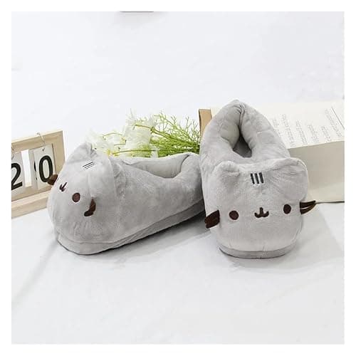 Cartoon Covered Slippers Warm Winter Slides Soft Plush Doll Indoor Cute Anime Bedroom Shoes Home Use EU38-42 thumbnail 2