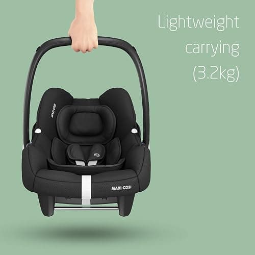 Maxi-Cosi CabrioFix i-Size, Baby Car Seat, 0–12 Months, Max. 12kg, Lightweight Car Seat Newborn (3.2kg), Large Sun Canopy, Extra Padded Seat, Fits most Maxi-Cosi Pushchairs, Essential Black thumbnail 4