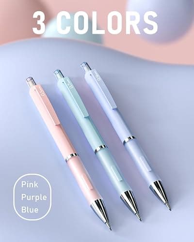 Nicpro 6PCS Pastel Mechanical Pencil Set, Cute Mechanical Pencils 0.5 mm & 0.7 mm & 0.9 mm with 360PCS HB Lead Refills, Eraser, Eraser Refill for Student Writing Drawing Sketching Drafting with Case thumbnail 4
