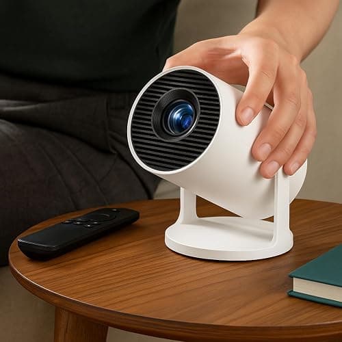 Mini Projector with WiFi 6 and Bluetooth 5.4, 4K 1080P Supported Portable Smart Projector with Air Mouse Remote, 40–200" Display, 180° Rotatable Design, Home Outdoor Movie Projector for HDMI/USB/Phone thumbnail 6