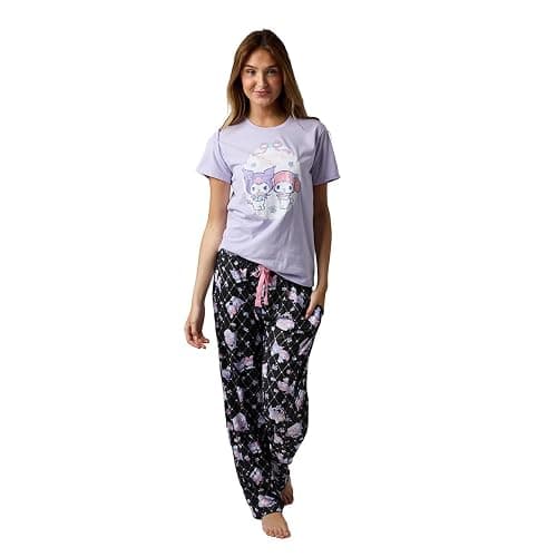 Bioworld Kuromi & My Melody Women's Lavender Sleepwear Set - Image 1