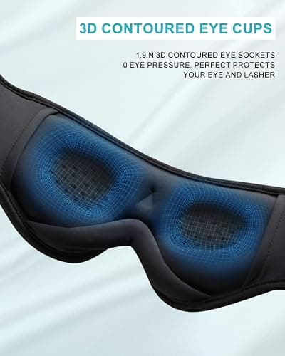 Sleep Mask with Bluetooth Headphones,LC-dolida Sleep Headphones Bluetooth Sleep Mask 3D Sleeping Headphones for Side Sleepers Best Gift and Travel Essential (Blue) thumbnail 5