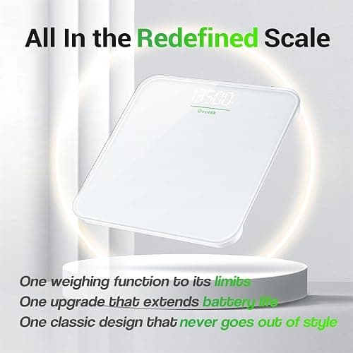 Ovutek Bathroom Scale for Body Weight, Highly Accurate Digital Weighing Machine for People, Upgraded Batteries Included, Compact Size, LED Display, Physician Scale with Sturdy Tempered Glass, 400lb thumbnail 7