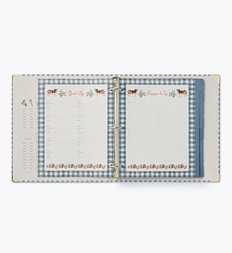 RIFLE PAPER CO. Home Sweet Home Recipe Binder w/Metallic Gold Foil Accents | 1" 3-Ring Binder, Holds 175 Pages, 16 Tabbed Dividers, Double-Sided Pocket Folder, Adhesive Labels, 10 Recipe Sleeves thumbnail 7