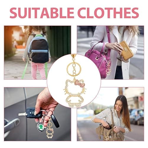 CPJJ 1pcs Kitty porte clef enfant, Or, Cadeaux pour les enfants, les amis et les camarades de classe thumbnail 6