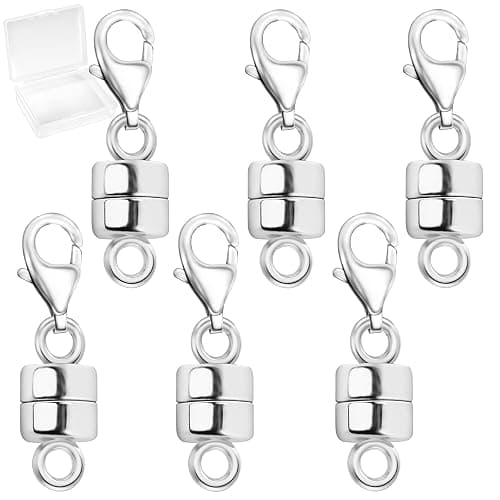 MKCYD Magnetic Necklace Clasp with Lobster Clasp,14K Gold and Silver Magnetic Jewelry Clasps for Necklace Extender Bracelet Closures - Image 1