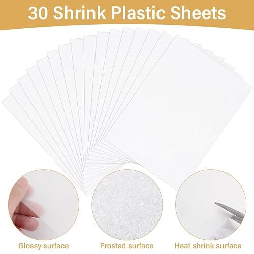 CRTWDMAN 161 Pcs Shrink Paper Keychain Kit,with 30 Pcs Shrinky Plastic Sheets 7.9"x5.7",Hole Punch,Lobster Clasps,Jump Rings DIY Crafts for Adults and Teens thumbnail 3