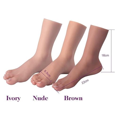 MOTLEYBEAN Realistic Female Feet One-Piece Molding No Edge Lines Soft Silicone Feet Mannequin Not TPE for Jewelry Display Tattoo Practice Art Collection (Right Foot-Ivory) thumbnail 2