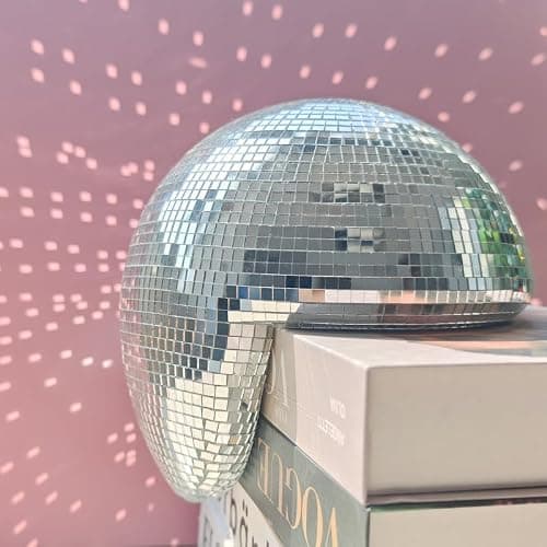 Melted Disco Ball Decor,Handmade Reflective Mirror Ball,Aesthetic Shelf Decor for Bedroom, Office, Living Room,Unique Sparkling Disco Sculpture Modern Home Decor,Silver thumbnail 2