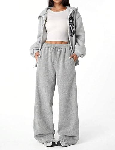 Fleece Wide Leg Sweatpants thumbnail 5