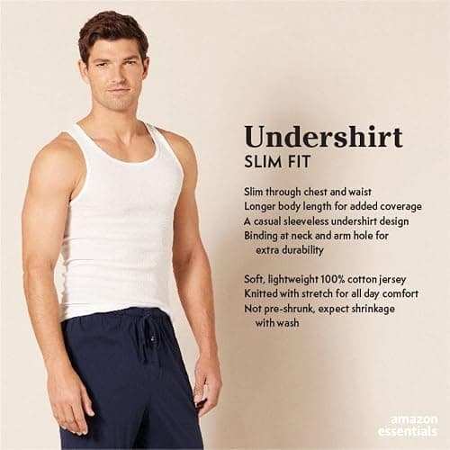Amazon Essentials Men's Lightweight Tank Undershirts, Pack of 6 thumbnail 2