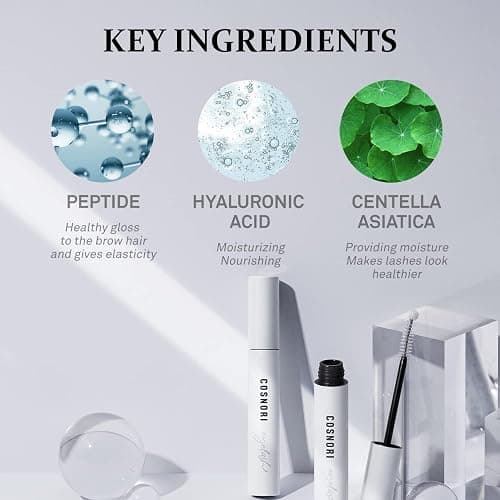 COSNORI Long Active Eyelash Serum - Korean Eyelash Boost Serum - Eyebrow Growth Enhancer for Longer and Thicker - Vegan Prostaglandin Free & Non Irritating - Peptides, Hyaluronic Acid, 0.3 fl.oz. thumbnail 8
