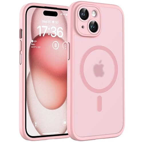 TOCOL for iPhone 15 Case, Compatible with MagSafe, Light Pink | Built-in Magnets, Full Camera & Military-Grade Protection, Anti-Slip Shockproof Translucent Matte Back Phone Cover - Image 1