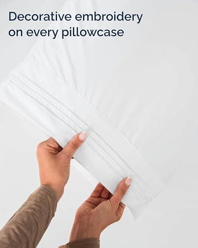 Full XL Bed Sheet - 4 Piece Full XL Bed Sheets Set - Ultra-Soft, Comfy, Breathable & Cooling - Hotel Luxury Bedding for Women & Men with Deep Pockets - Wrinkle Free & Fade Resistant - Oeko-Tex - White thumbnail 7