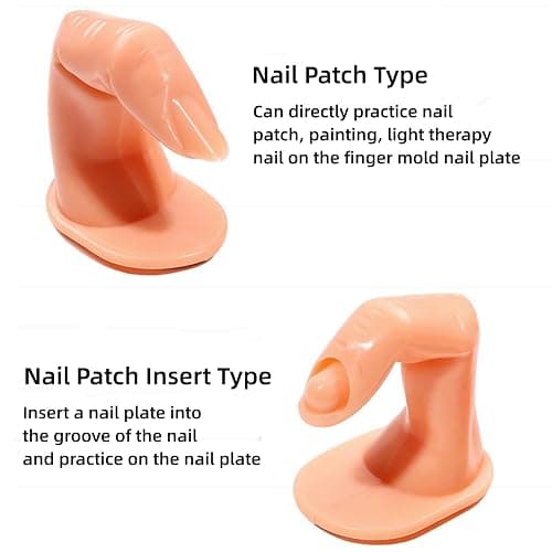 10Pcs Practice Hand for Acrylic Nails, Practice Finger Nail Art Practice Finger Plastic Fake Fingers with nail for Acrylic Gel Nail Art Training thumbnail 2