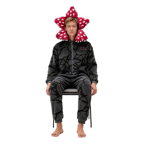Unisex Demogorgon Onesie Pajamas One Piece Hooded Fleece Sleepwear Cute Christmas Cosplay Costume Winter Jumpsuit thumbnail 7