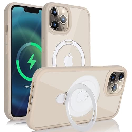 Cavor for iPhone 11 Pro Max Case with Screen Protector,Compatible with Magsafe and Stand, Phone Case for iPhone 11 Pro Max Case Built in Screen Protector,Shockproof Protective Cover-Beige thumbnail 8