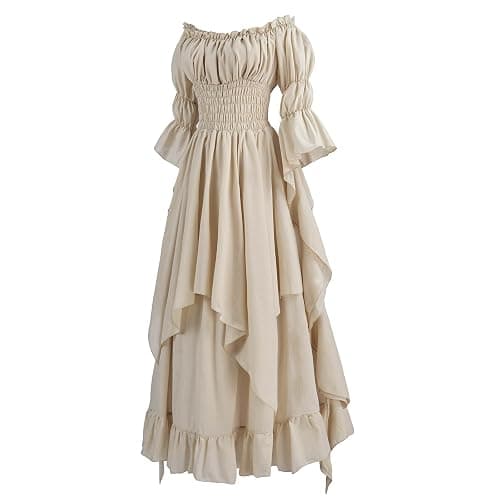 LTAKK Renaissance Dress Women Medieval Costume Victorian Dresses Peasant Gothic Fairy Witch Wedding Under Dress thumbnail 3
