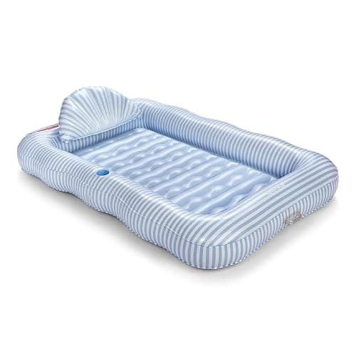 FUNBOY Tanning Pool Lounger Float, XL 72'' x 48'' Pool Float with Custom Pillow and Large Cup Holder, Perfect for Pool or Backyard. - Image 1